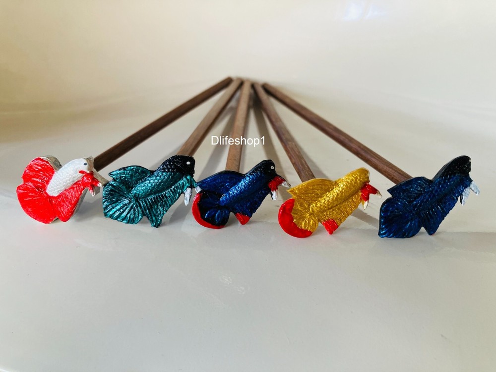 Beautifully Hand Painted Betta Flare ,Trainer Stick Exercise Betta Fish Heathy