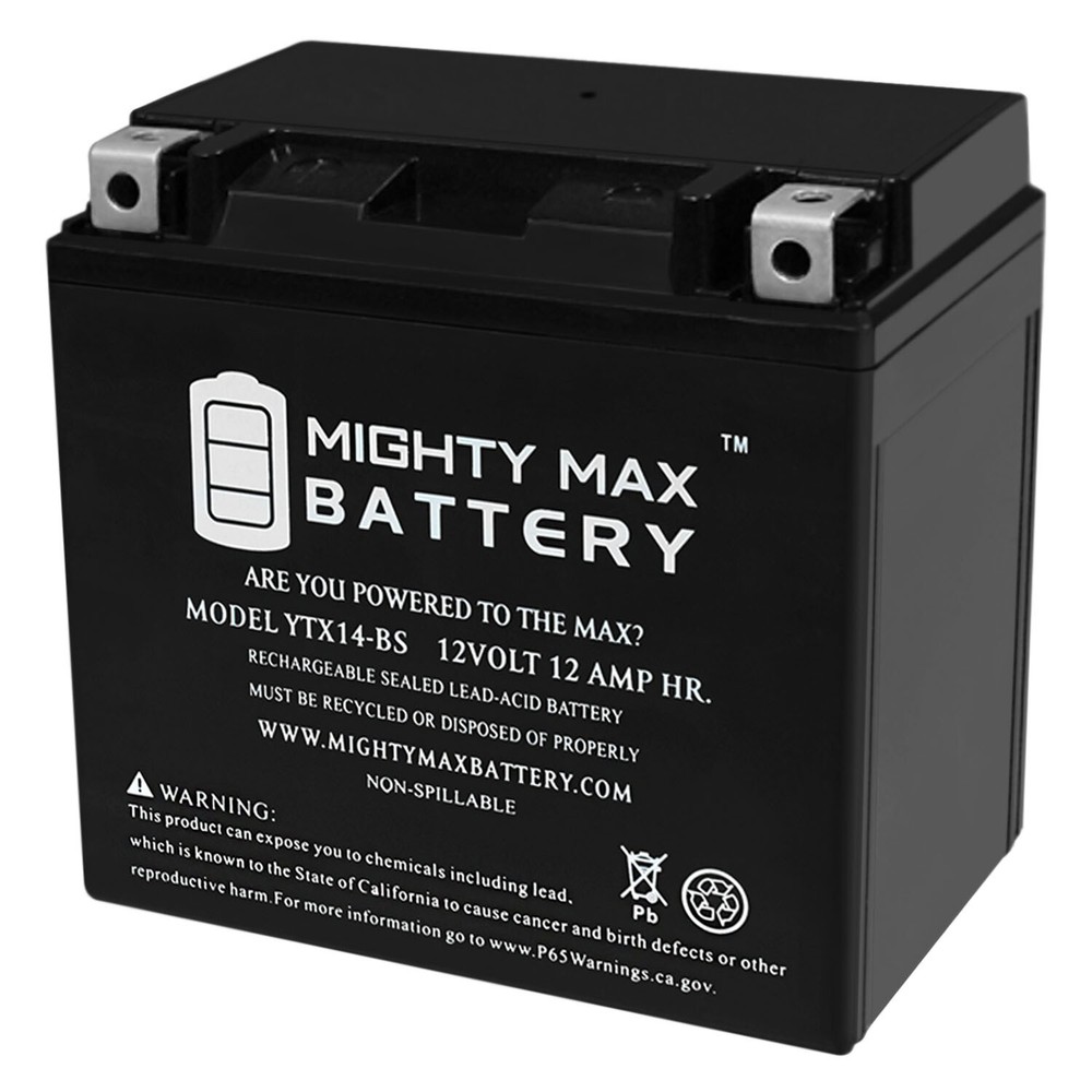Mighty Max YTX14-BS Battery Replacement for Part Unlimited RTX14-BS