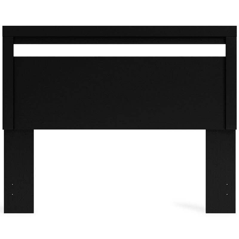 Bowery Hill Modern Engineered Wood Queen Panel Headboard in Black