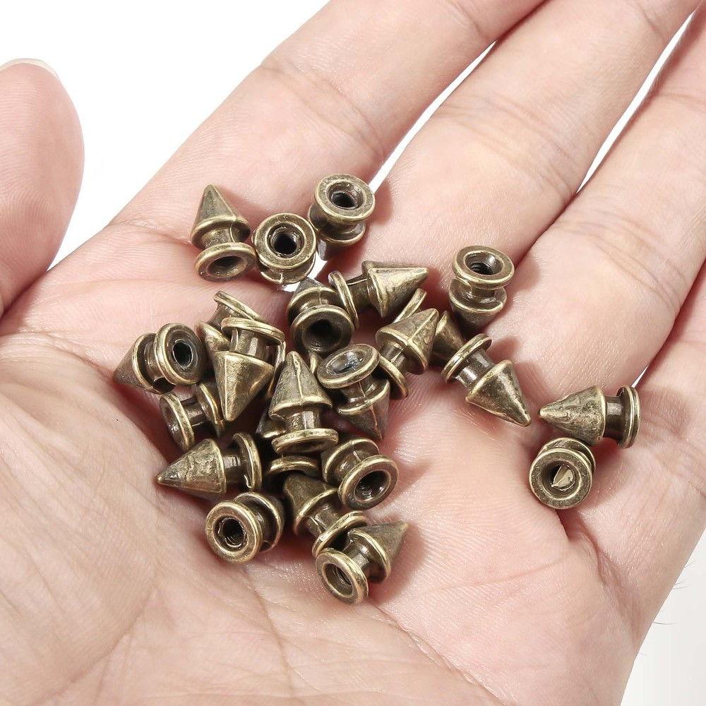 80sets Spike Studs for Clothing,Bronze Multi Spikes and Studs Kit for Clothes...