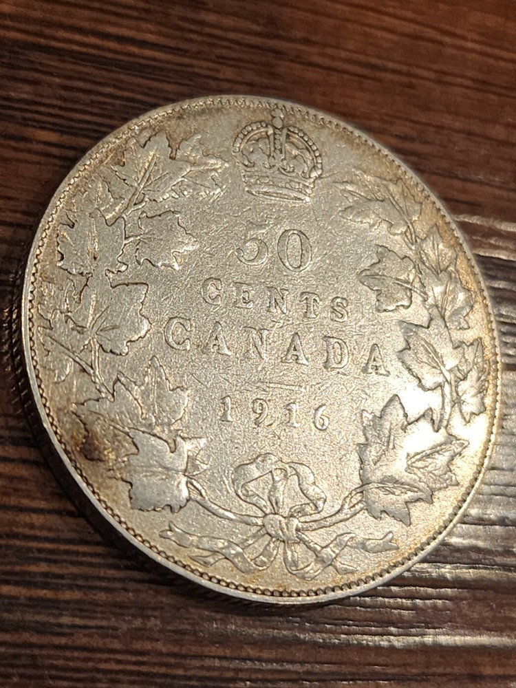 1916 Canada 50 Cents Silver Coin
