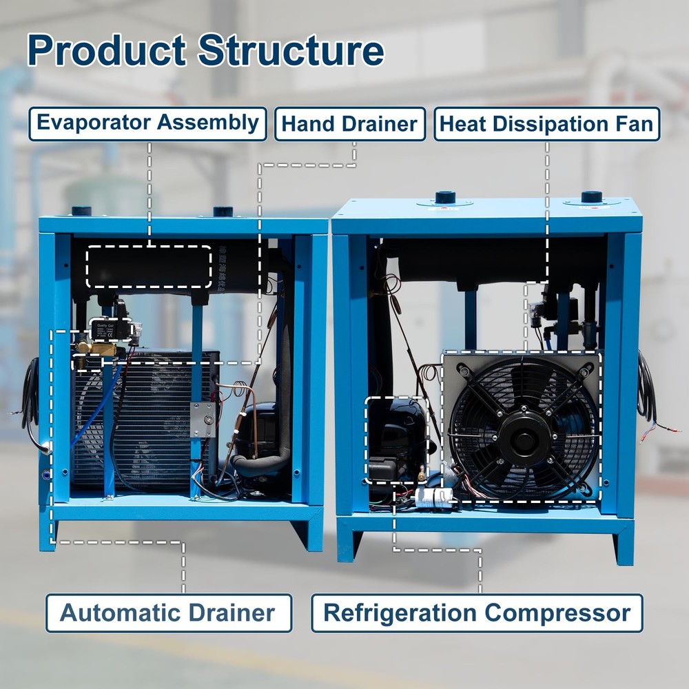 105CFM 220V Refrigerated Air Dryer Compressed Compressor For 30HP Compressor