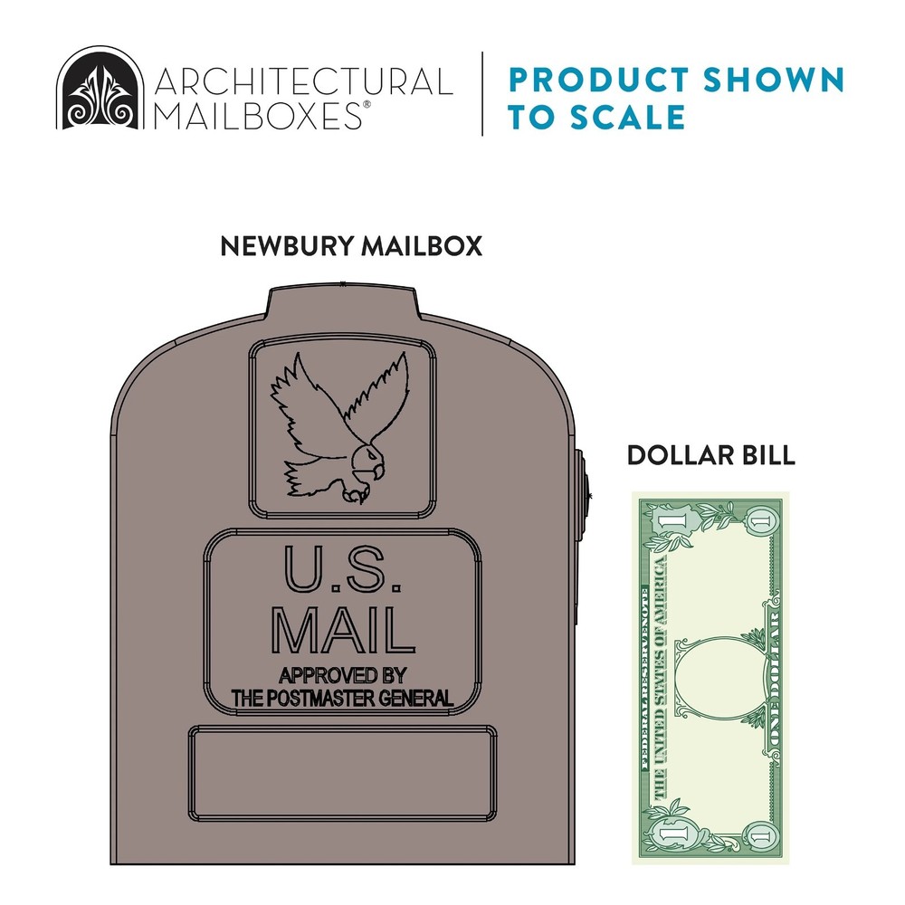 Architectural Mailboxes Newbury Plastic, Medium, Mailbox and Post Kit in Mocha