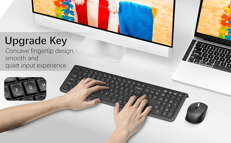 Topmate Wireless Keyboard Mouse Combo Set 2.4G For PC Laptop Computer Full Size