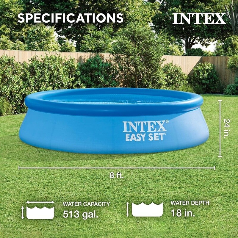 Easy Set Inflatable Pool Quick Setup Puncture Resistant Summer Fun 513 Gallon US