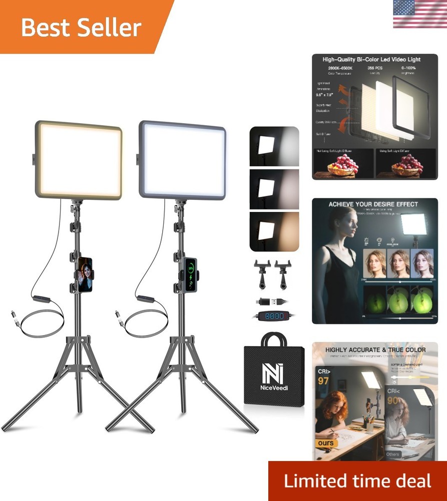 Adjustable LED Studio Light Kit: Perfect for Content Creation & Photography