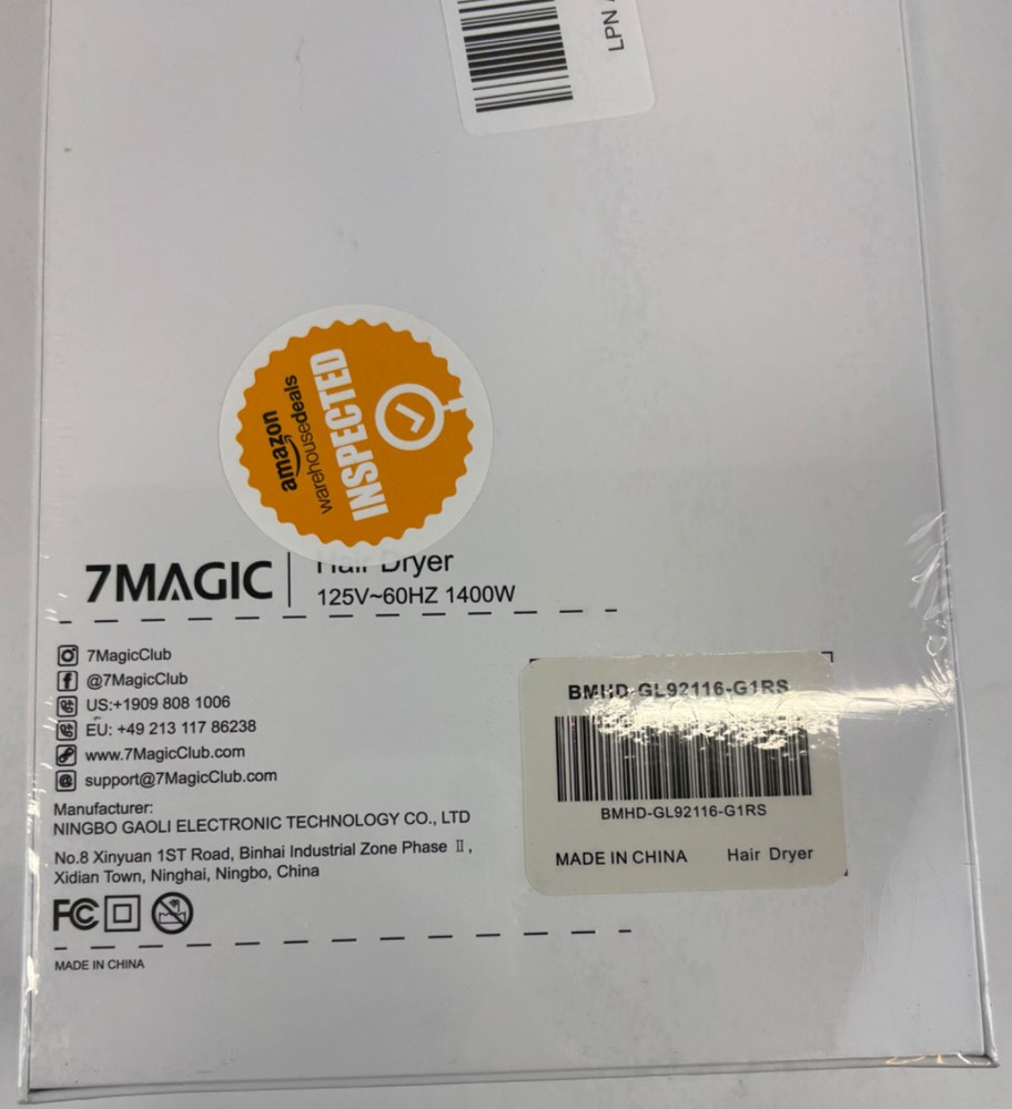 7 Magic High Speed Hair Dryer Open Box