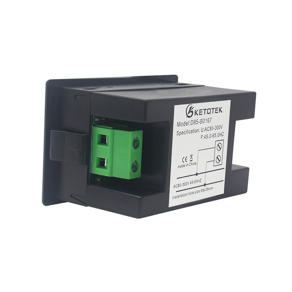 KETOTEK Digital AC Voltmeter Panel Mounting Meter AC80-300V Frequency Counter 45