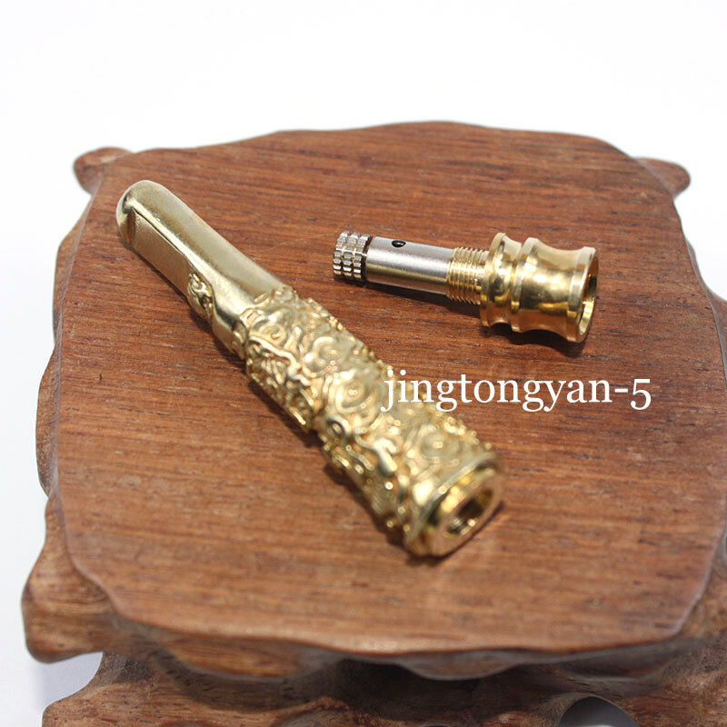 Solid Brass Small Size Cigarette Holder Cigarette Filter Pipe, Length - 2.4"