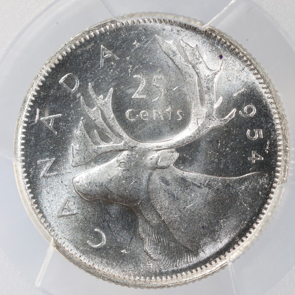 1954 Canada 25 Cents PCGS MS64