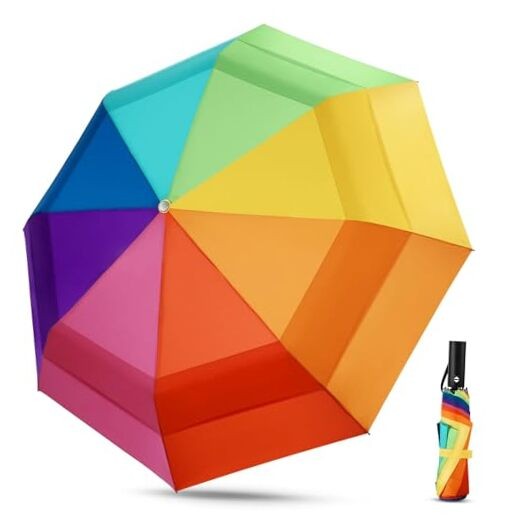 Rainbow Umbrella For Adults - Oversized 54inch Double Layer 0.2Rainbow