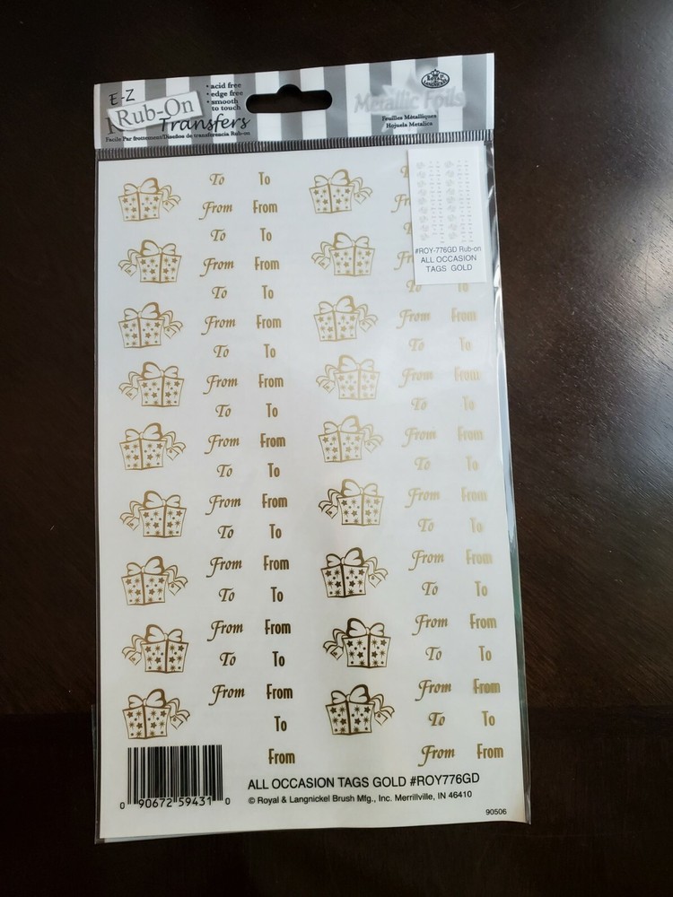 All Occasion Tags Gold Rub Ons