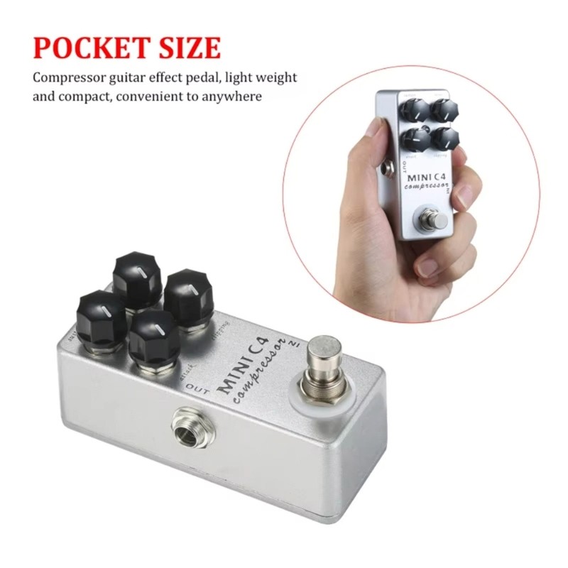 True Bypass Compact Compressor Guitar Effect Pedal Overdrive 4 Modes Effector