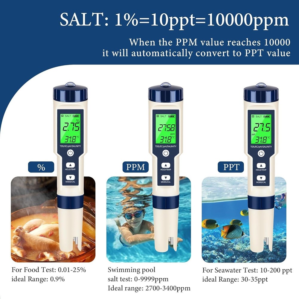 PH Temp EC & TDS Meter for Various Applications
