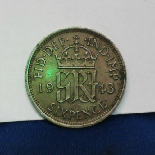 1943 BRITISH SIX PENCE IN VF CONDITION