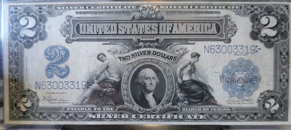 1899 2 silver certificate mini porthole