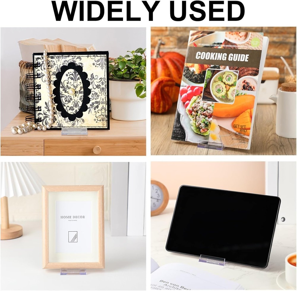 12 Pack Acrylic Book Stand for Display Adjustable Clear Display Holder Easel