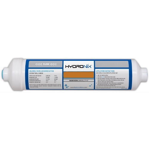 Hydronix ICF-10Q38 Inline Coconut Carbon Water Filter 3/8 Quick Connect