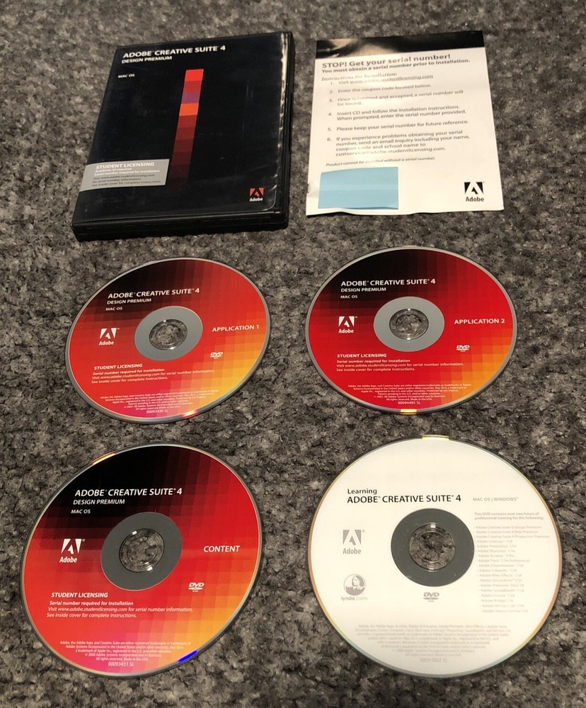 Adobe Creative Suite 4 Design Premium Mac OS Student Licensing