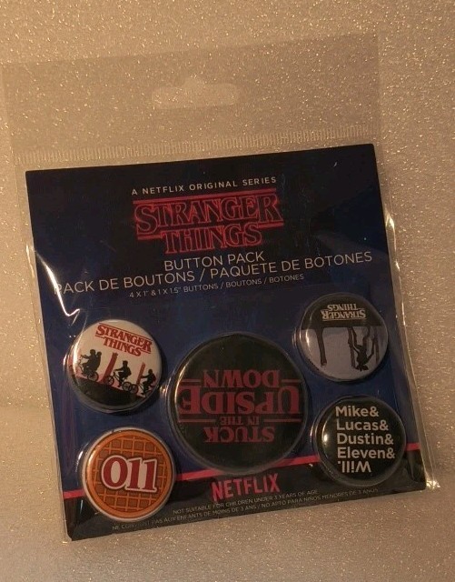 Netflix Original Series Stranger Things 5 Pcs. Button Pack Netflix Rare