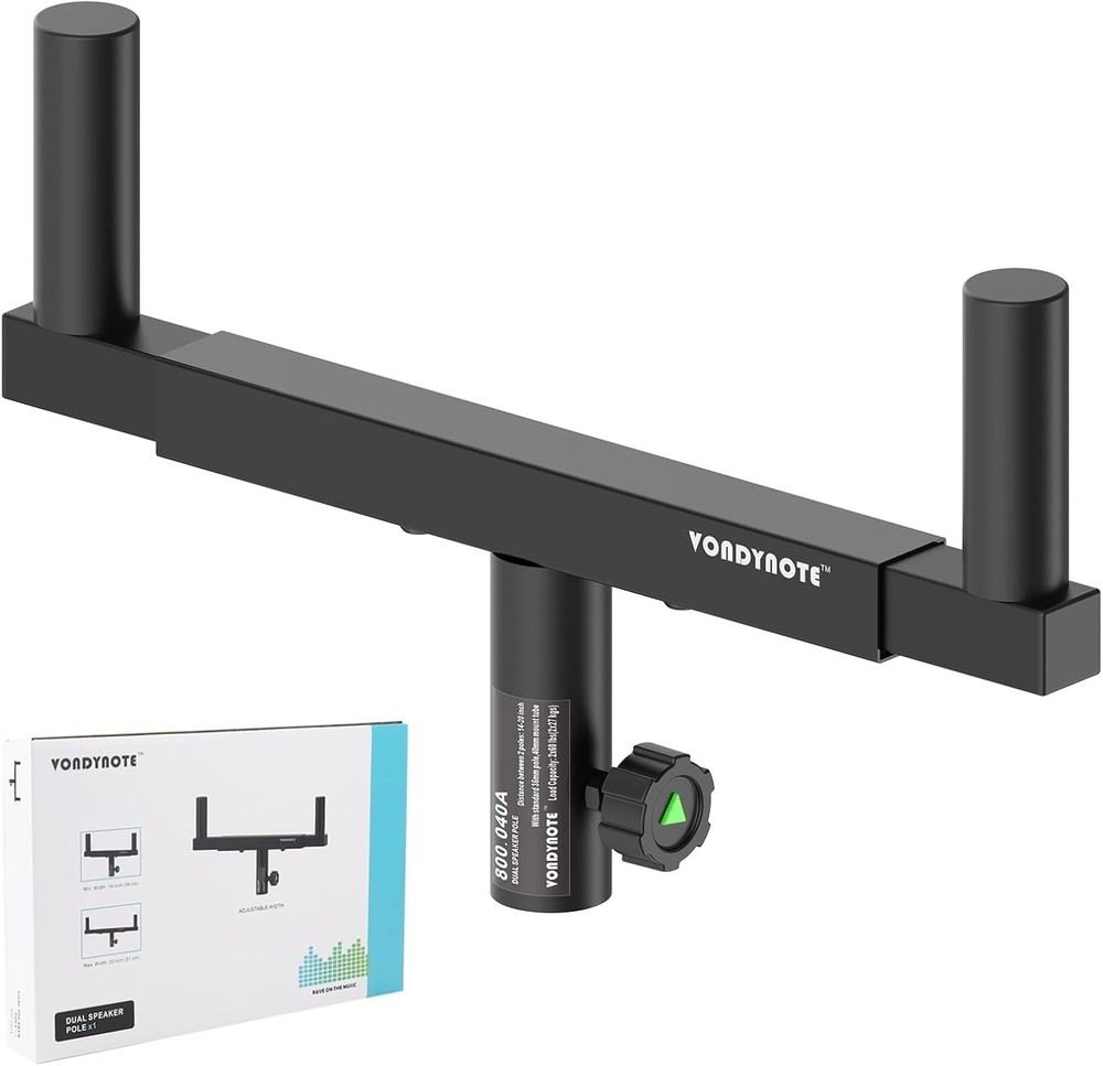 Dual Speaker Mount Bar Mounting Fork Bracket Speaker Pole Width Adjustable