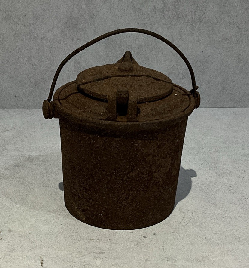 Antique Cast Iron Glue Pot Complete Primitive