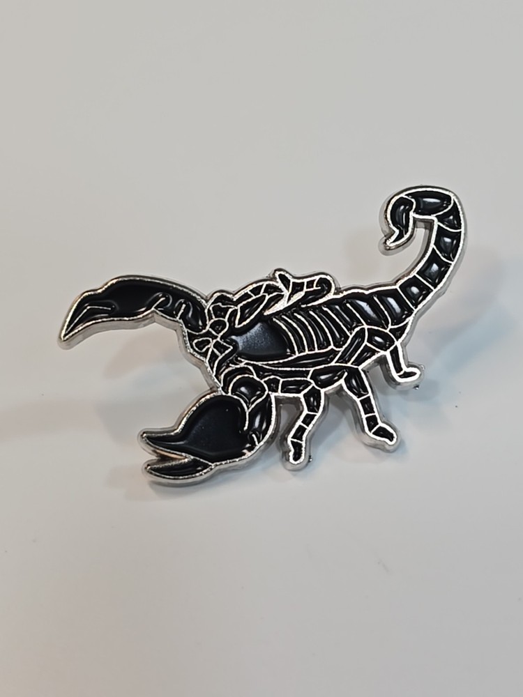 Scorpion Lapel Pin Black & Silver Colors