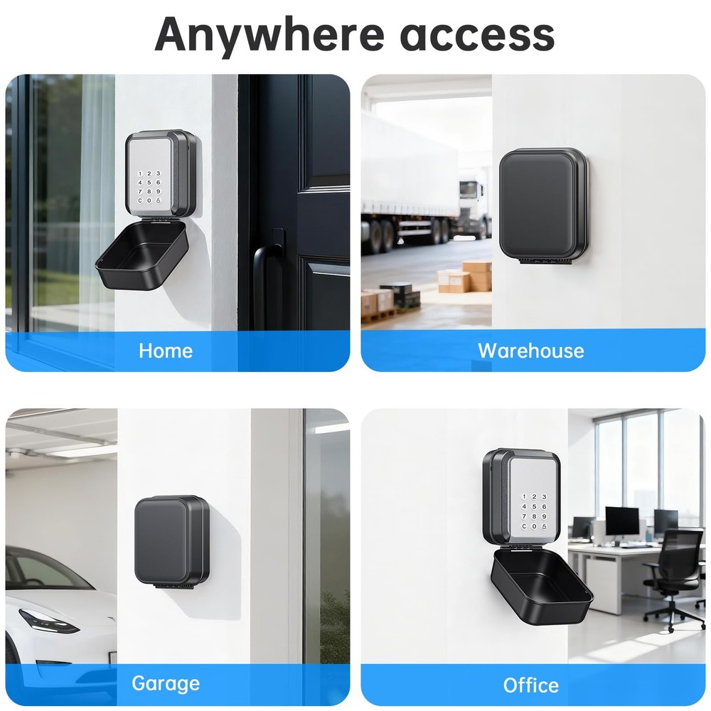 Smart Key Lock Box - Bluetooth APP(Tuya APP) Control & PIN Code, IP65 Weather...