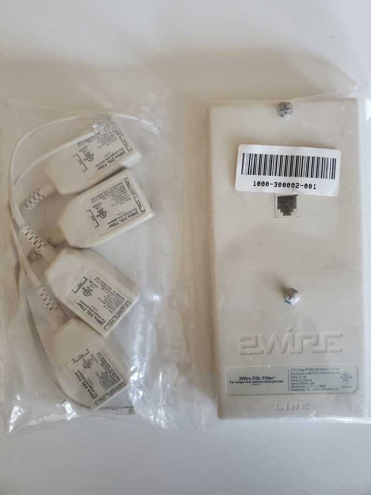 2Wire DSL  Single-line wall mount outlet & 4 in-line DSL Filters