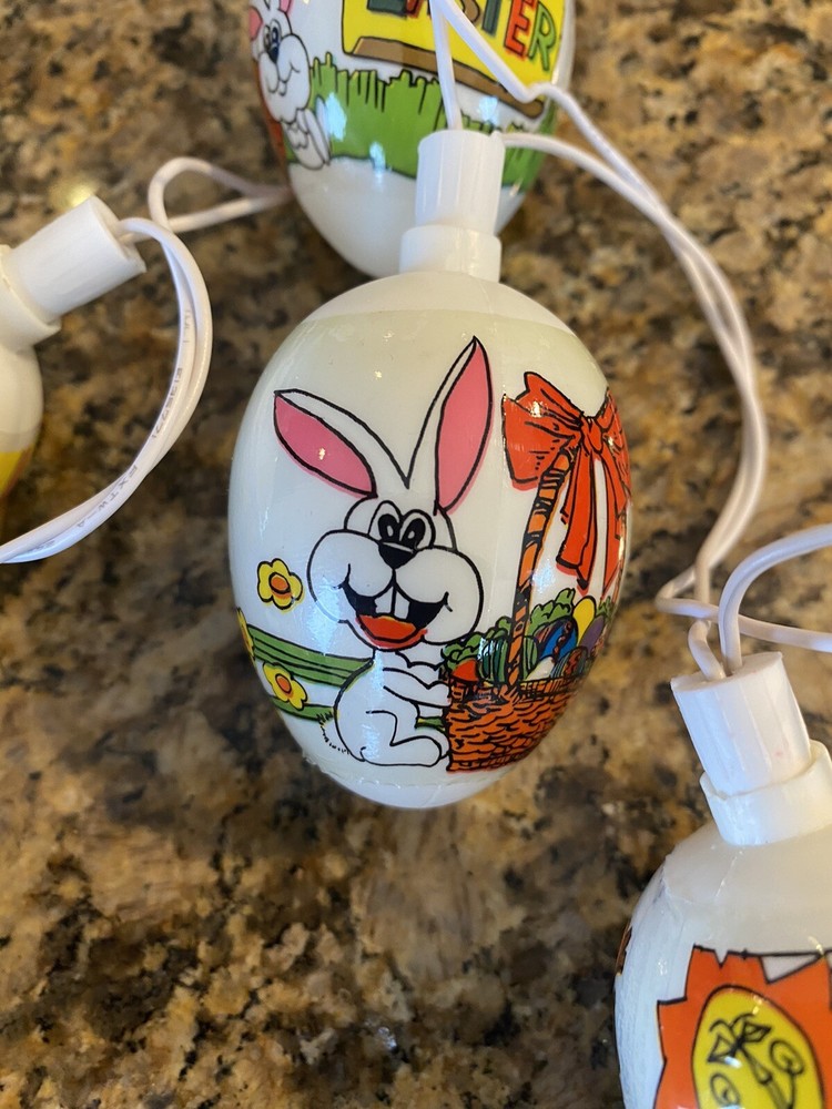 Easter Impressions 10 Decorative Lights Eggs String Lights Vintage (Working)