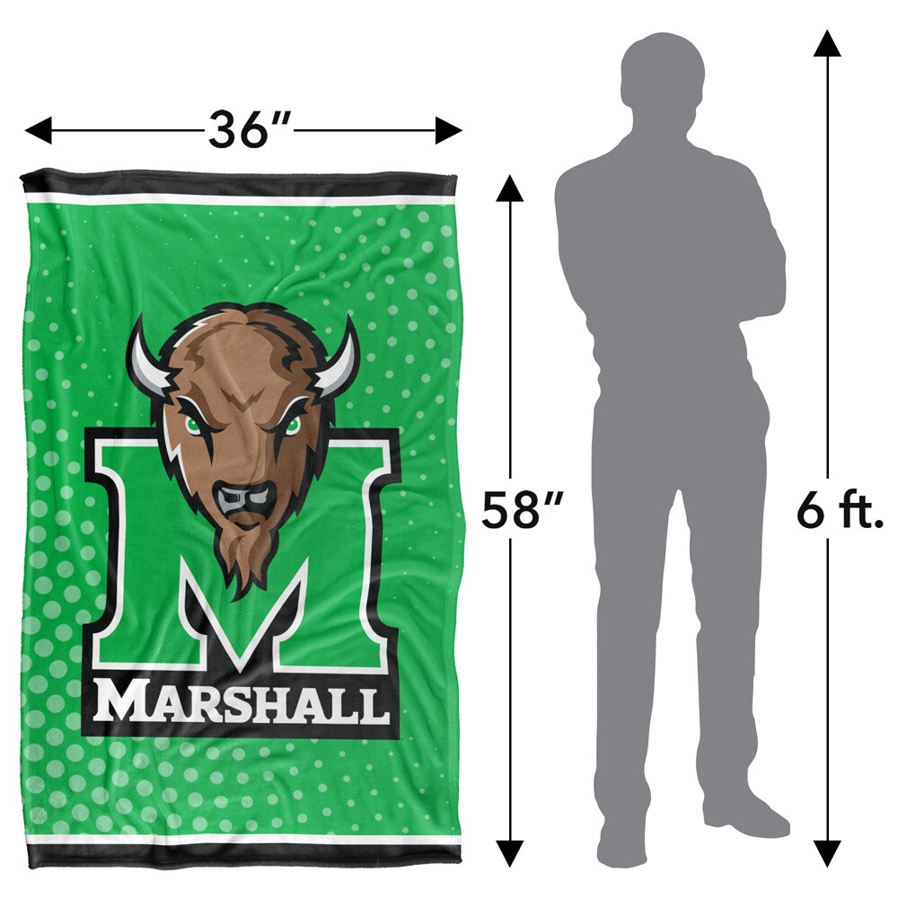 Marshall University Logo Dots Silky Touch Super Soft Throw Blanket