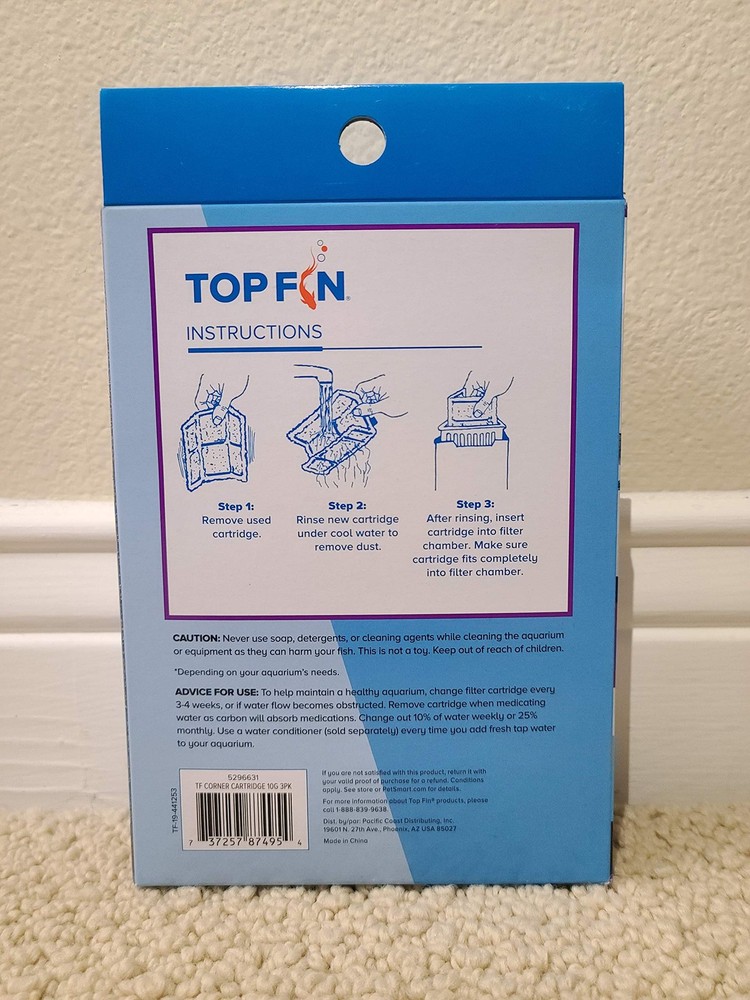 Top Fin CN-S Corner Filter Cartridges 3 Pack Small, White