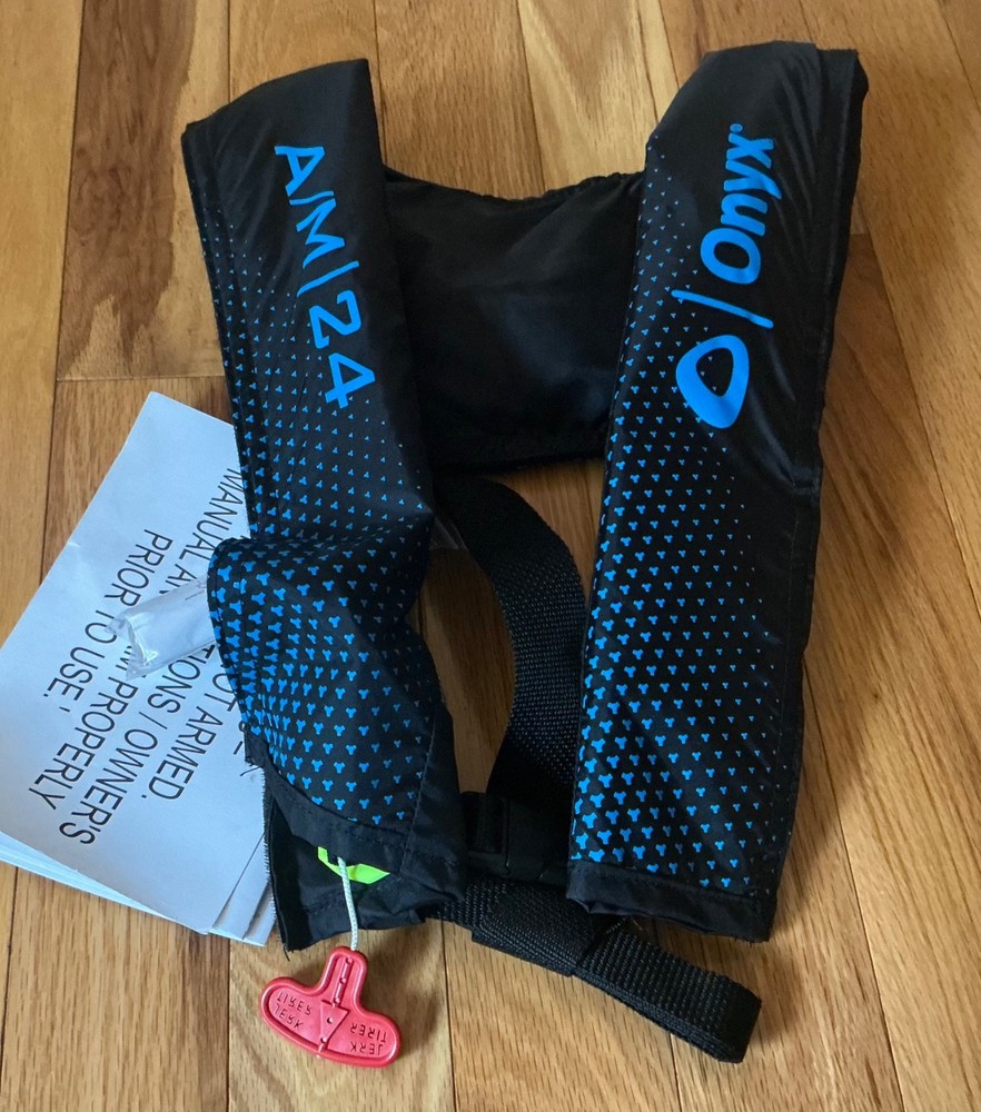 NWT Personal Flotation Device ONYX A/M 24 AUTOMATIC MANUAL INFLATABLE BLUE NEW