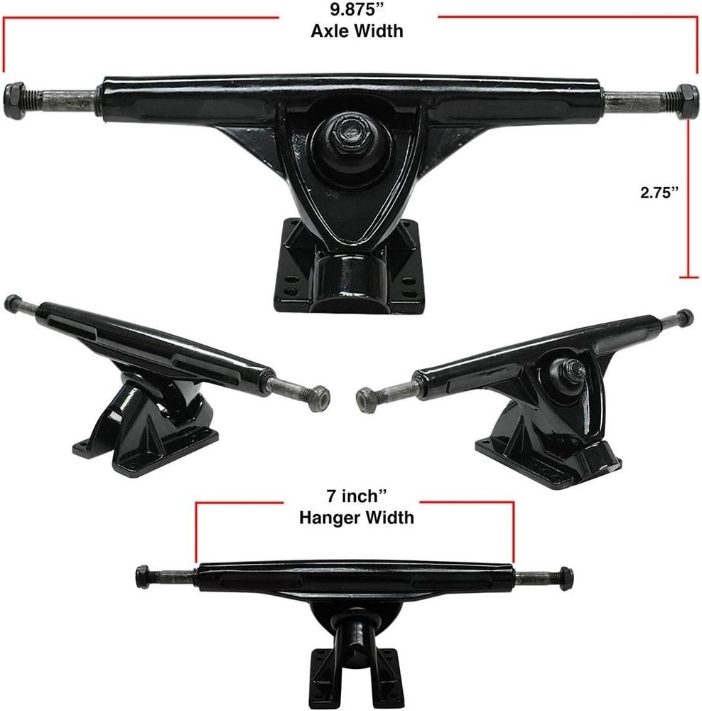 Versatile Longboard Set: 71mm Speed Wheels, Heavy Duty Trucks & Riser Pads