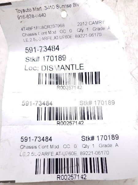 12 - 14 TOYOTA CAMRY MULTIPLEX NETWORK CONTROL MODULE ECM ASSEMBLY