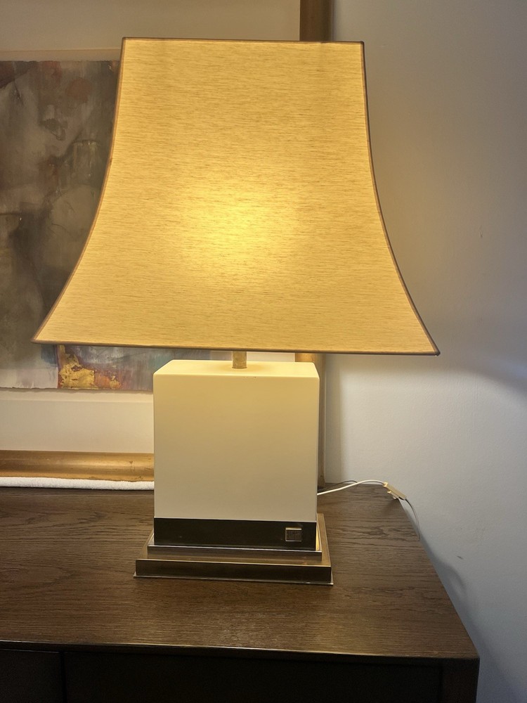 Jean Claude Mahey Cream Lacquer Lamp