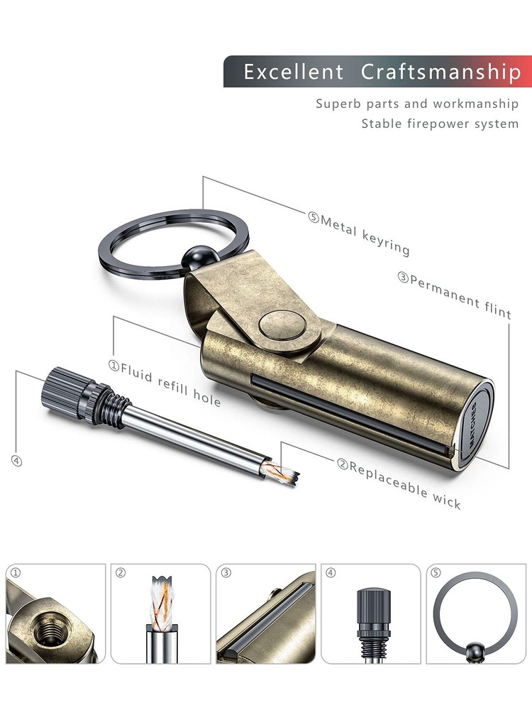 Permanent Match, Waterproof Forever Match Survival Fire Starter Bronze