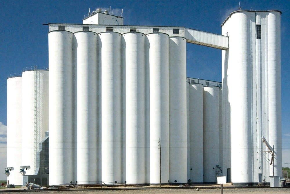 HO Scale Building Background Flat / Front 2D "Grain Elevator 02-1" Backdrop!