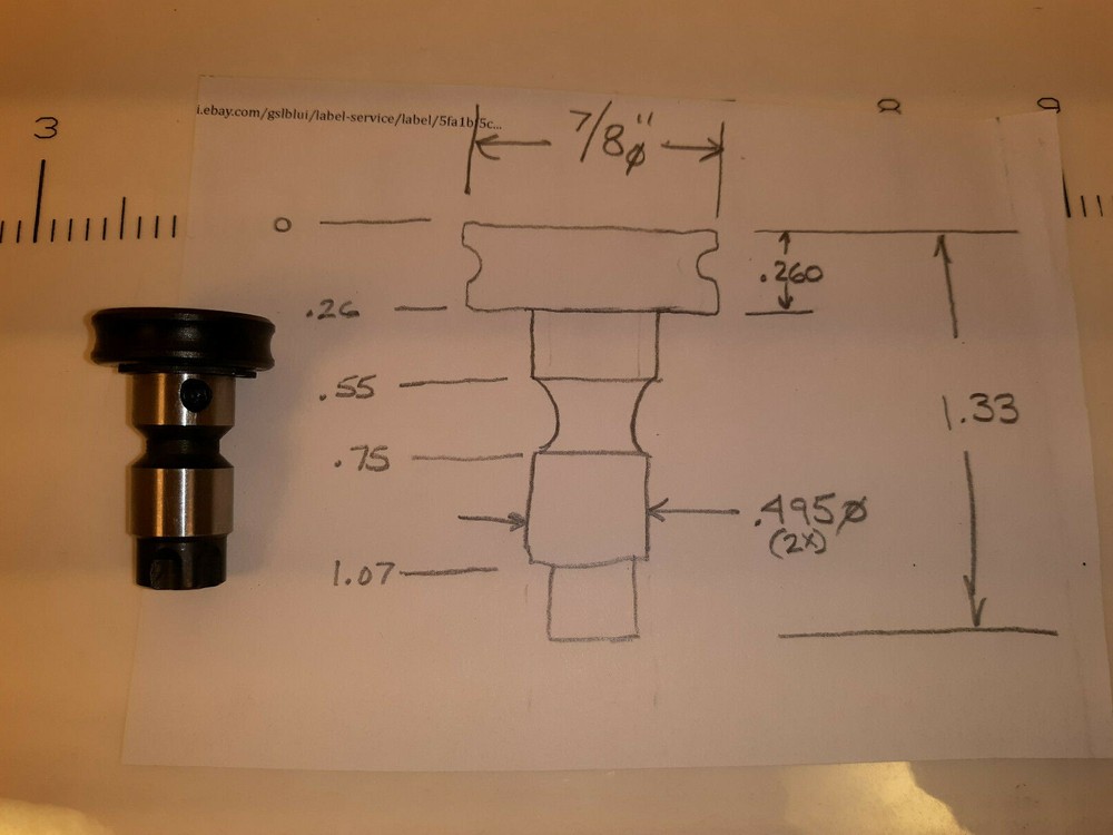 QUICK CHANGE TAP COLLET ADAPTER #6 SEE IMAGE FOR DIAGRAM