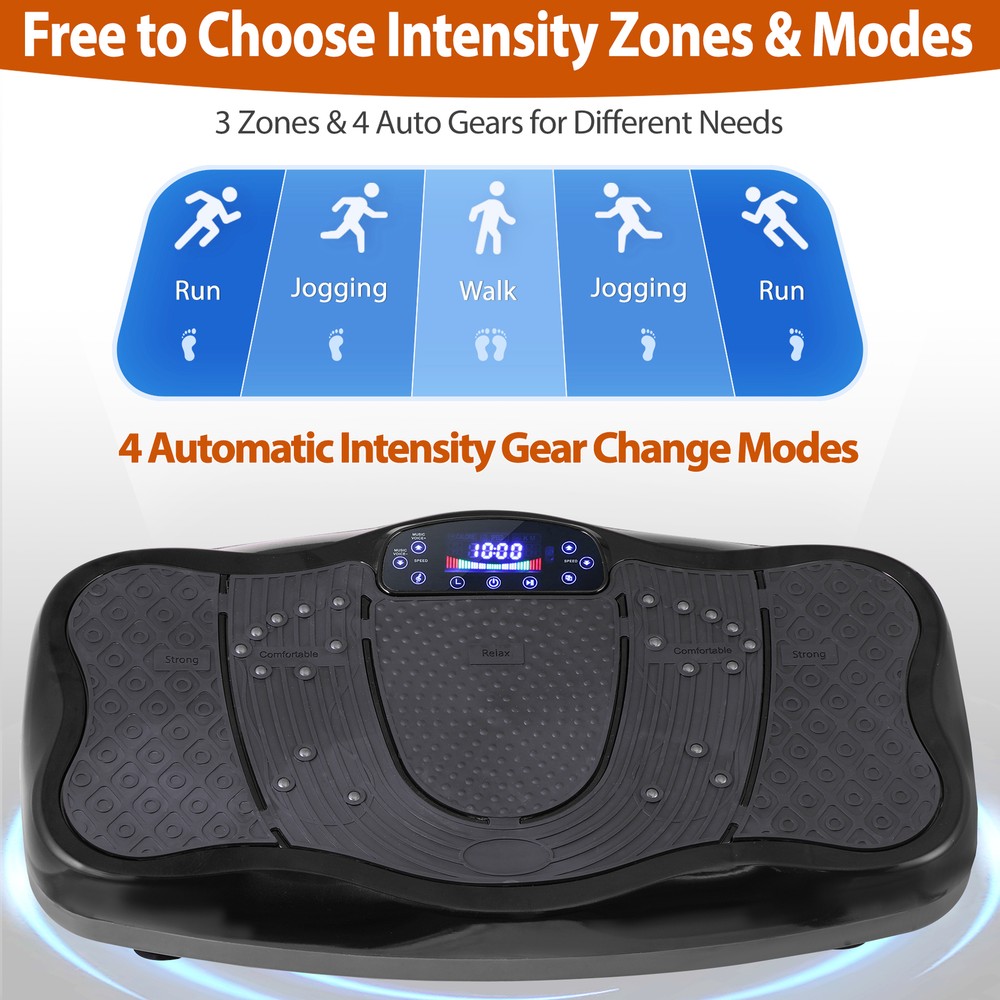 Vibration Plate Exercise Machine with Remote Control Whole Body Workout Black
