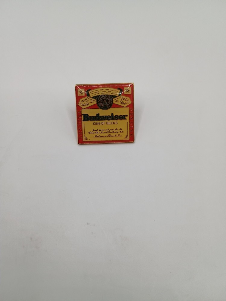 Budweiser Pin Red, White, Squart 1 inch