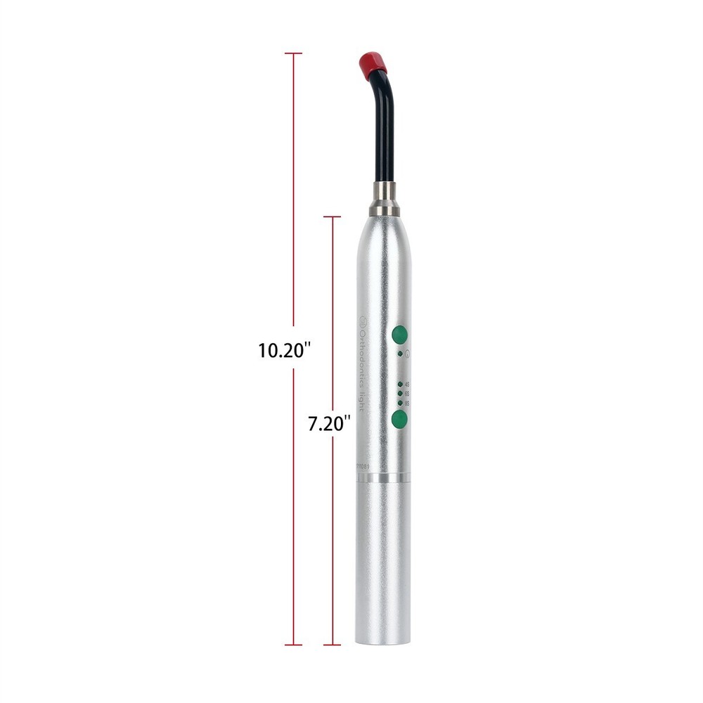 Dental LED Curing Light Cordless 1 Second Cure Light Lamp Metal Head 3Modes