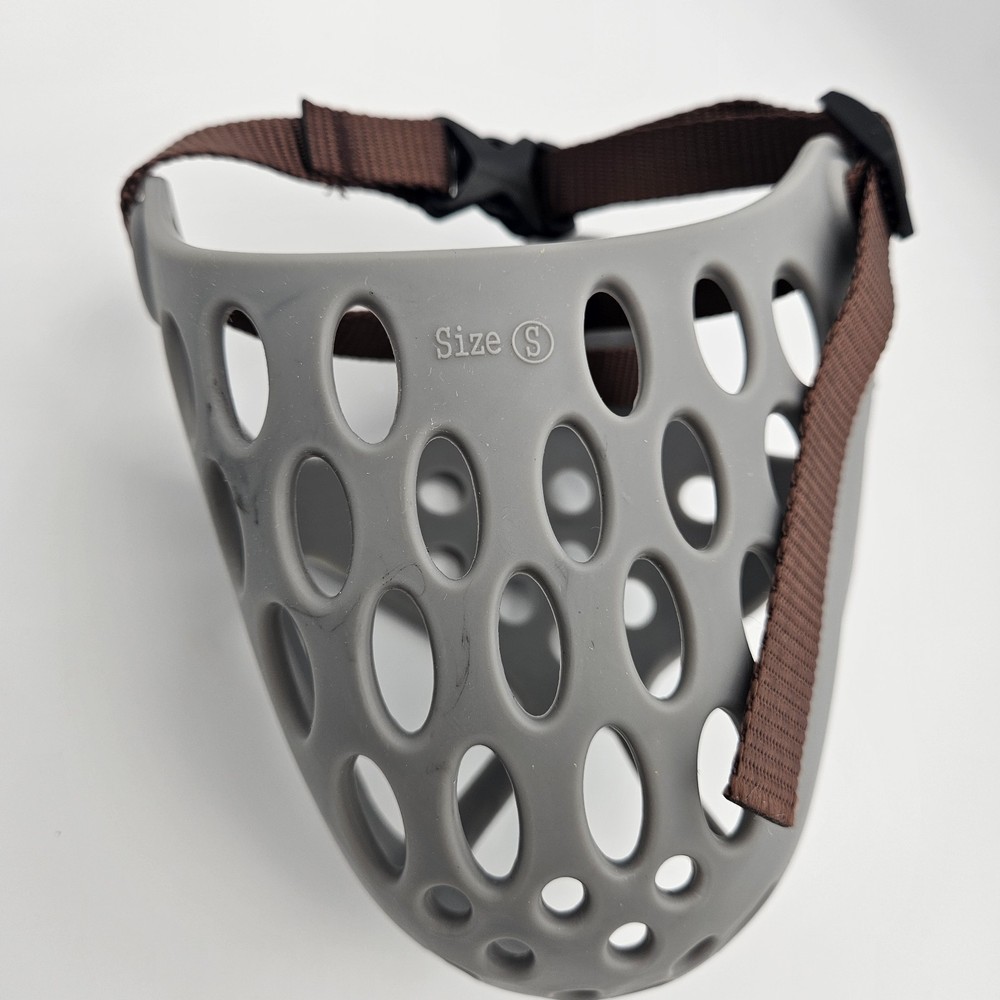 BARKLESS Dog Muzzle for Short Snout Dogs, Soft Silicone Muzzle for Biting Large