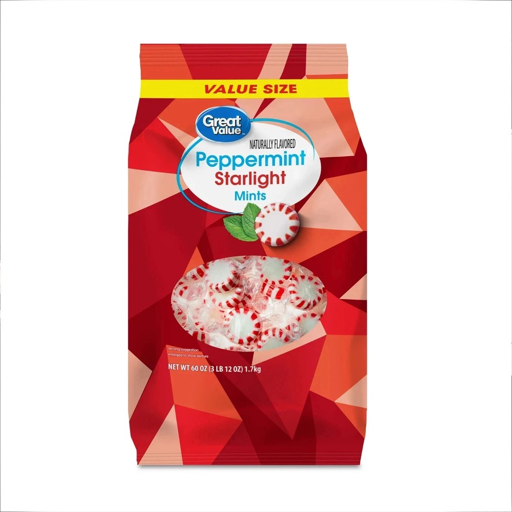 NEW Great Value Peppermint Starlight Mints Hard Candy, 60 oz.