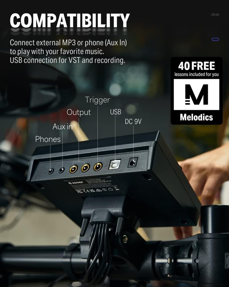 Electric Drum Kit with Mesh Pads