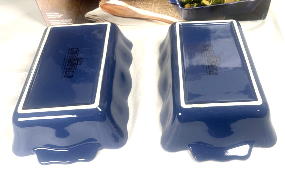 BAKEWARE 3 PC SET SCALLOPED EDGE (BLUE) NIB