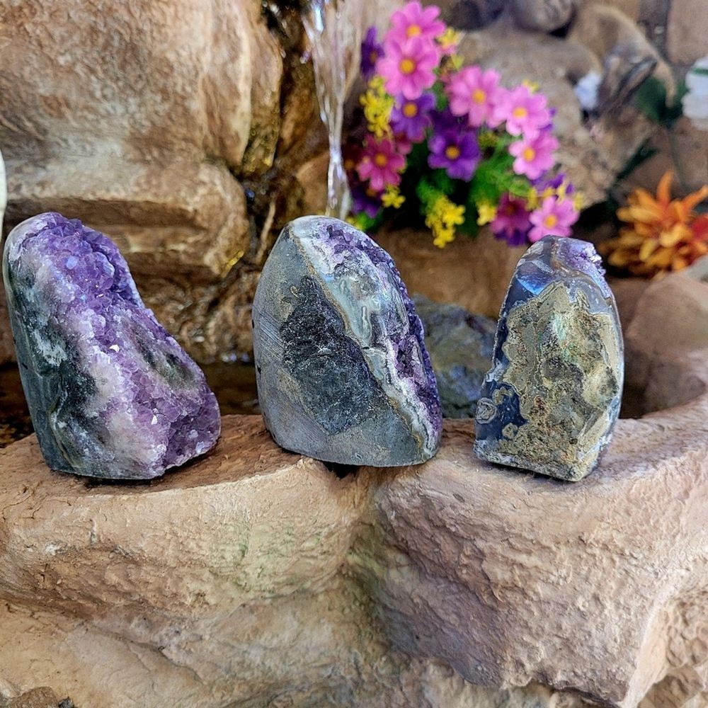 Uraguayan Amythyst Druzy Freeform 3pc Set