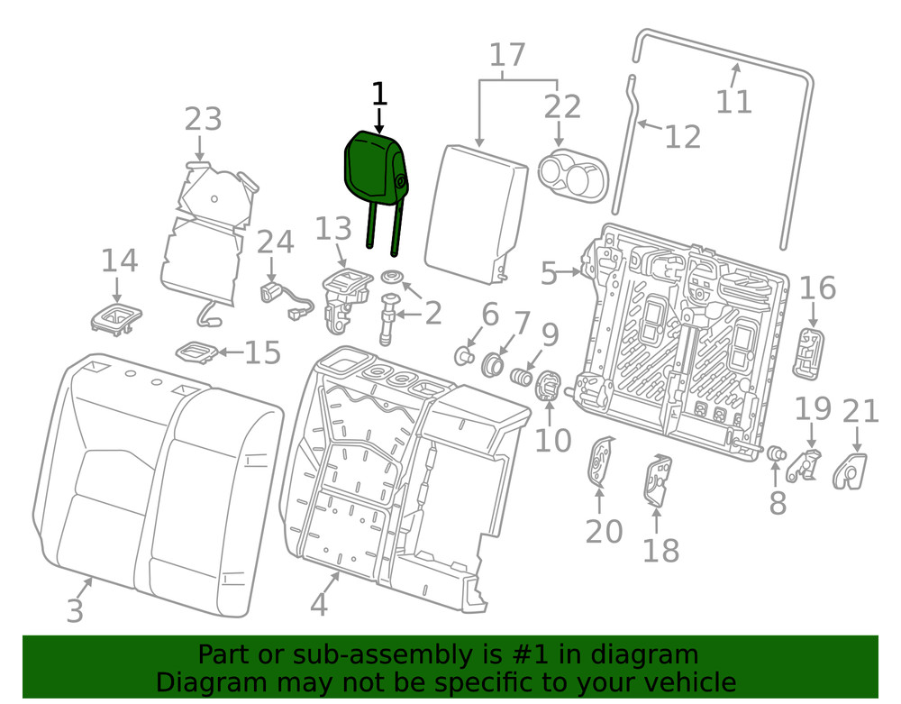 Genuine GM Headrest 84706893