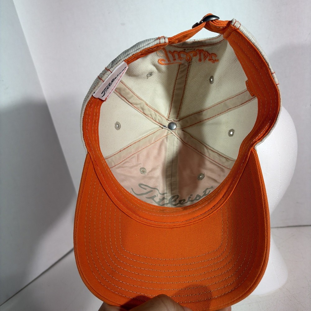 Titleist Orange Cream Golf Baseball Cap Hat Strap Back Adjustable
