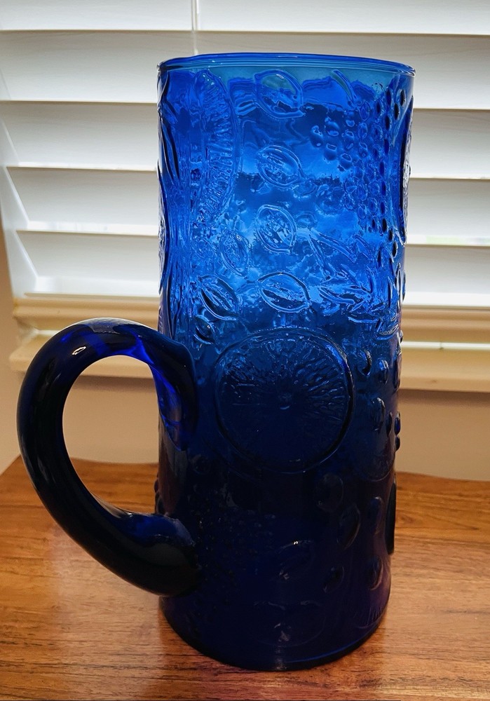 Stunning Cobalt Blue Fruit Pitcher